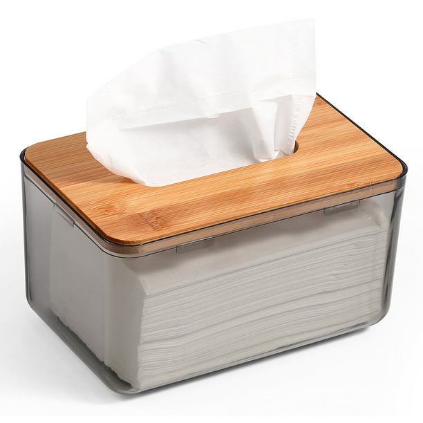 Bamboo Tissue Paper Storage Box Home Kleenex Napkin Case Container Holder Decor